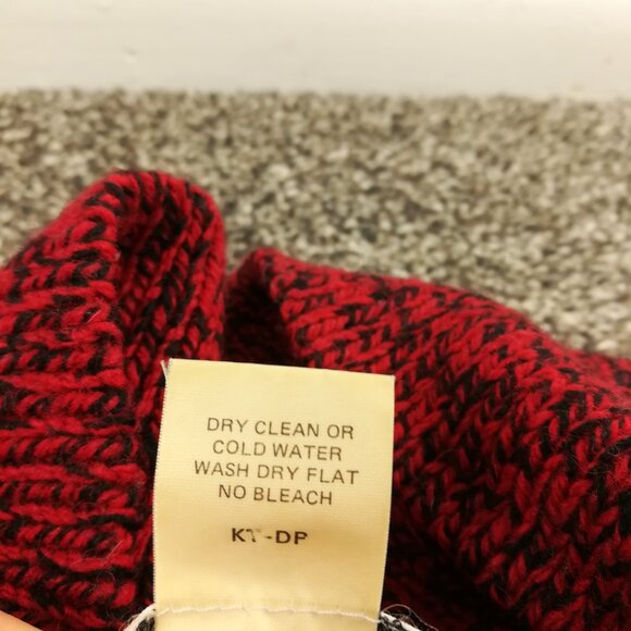 Vintage Woolrich Sweater Wool Shawl Collar Pullover Red Black Womens Large - Picture 5 of 10